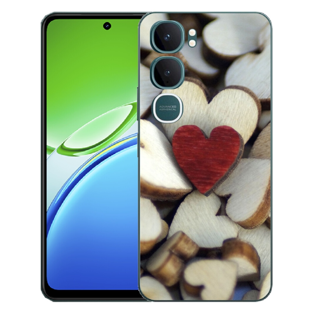 Gélový kryt mmCase na Vivo Y21d - gravírované červené srdce