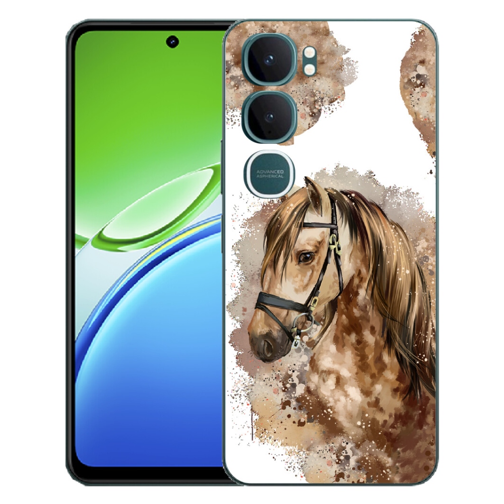 Gélový kryt mmCase na Vivo Y21d - hnedý kreslený kôň