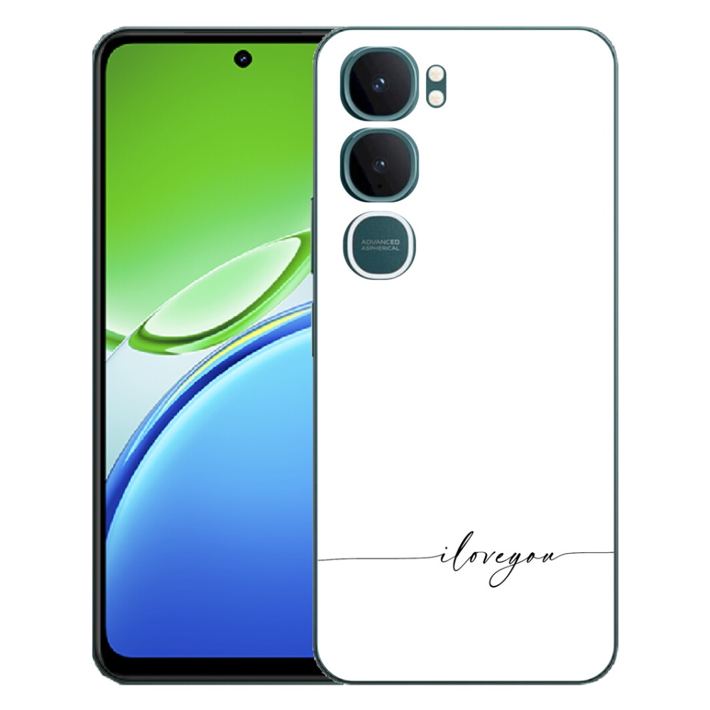 Gélový kryt mmCase na Vivo Y21d - I love you biele pozadie