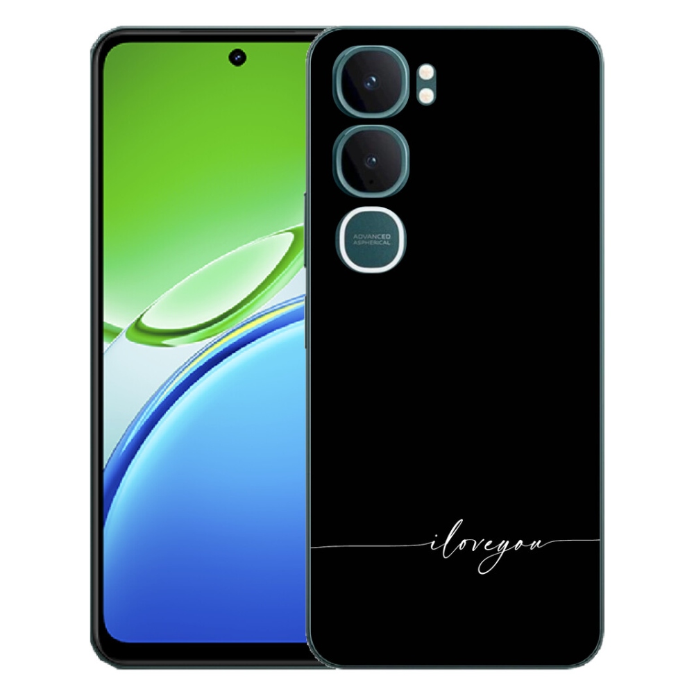 Gélový kryt mmCase na Vivo Y21d - I love you čierne pozadie