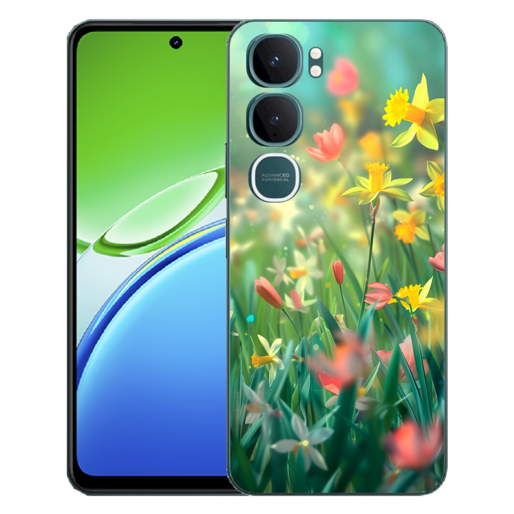 Gélový kryt mmCase na Vivo Y21d - jarné kvety