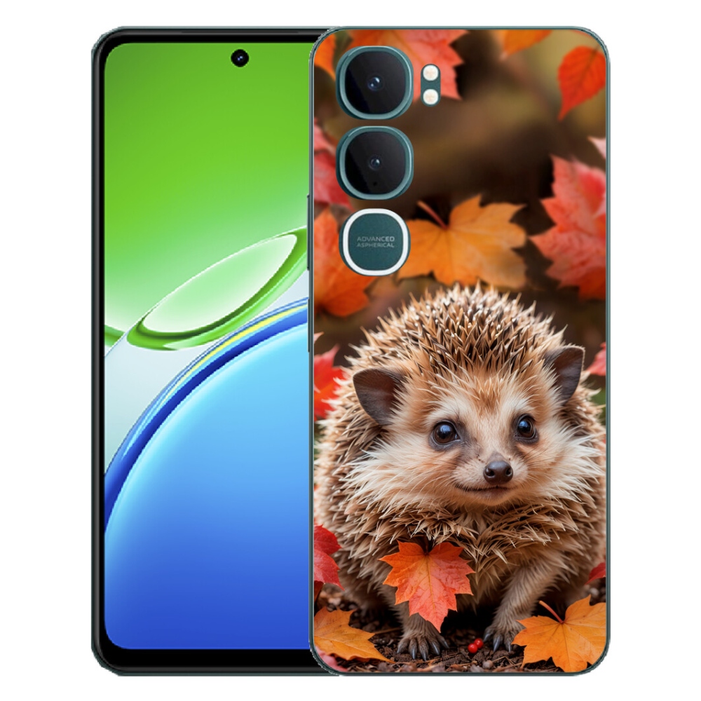 Gélový kryt mmCase na Vivo Y21d - ježko v lístia