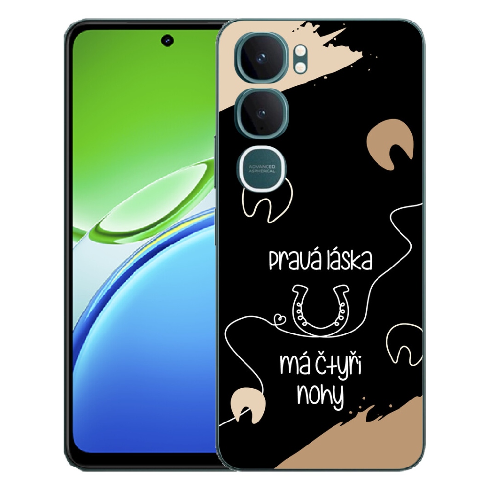 Gélový kryt mmCase na Vivo Y21d - konský motív čierne pozadie