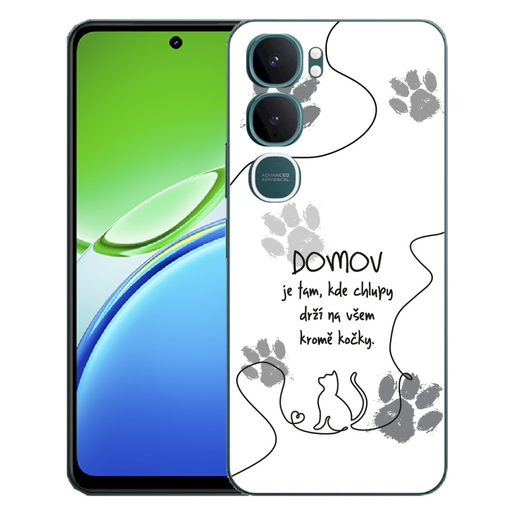 Gélový kryt mmCase na Vivo Y21d - mačacie motív biele pozadie