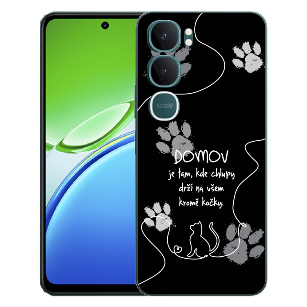 Gélový kryt mmCase na Vivo Y21d - mačacie motív čierne pozadie