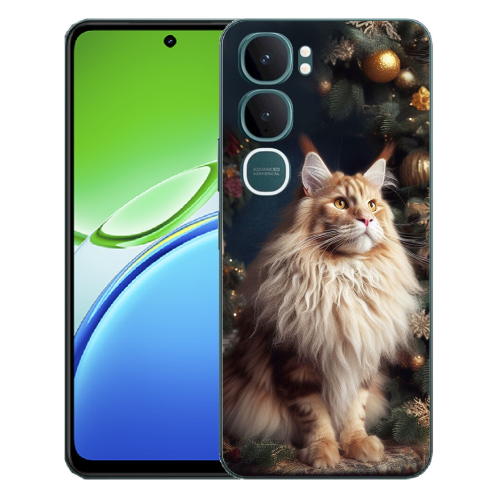 Gélový kryt mmCase na Vivo Y21d - mačka pri stromčeku