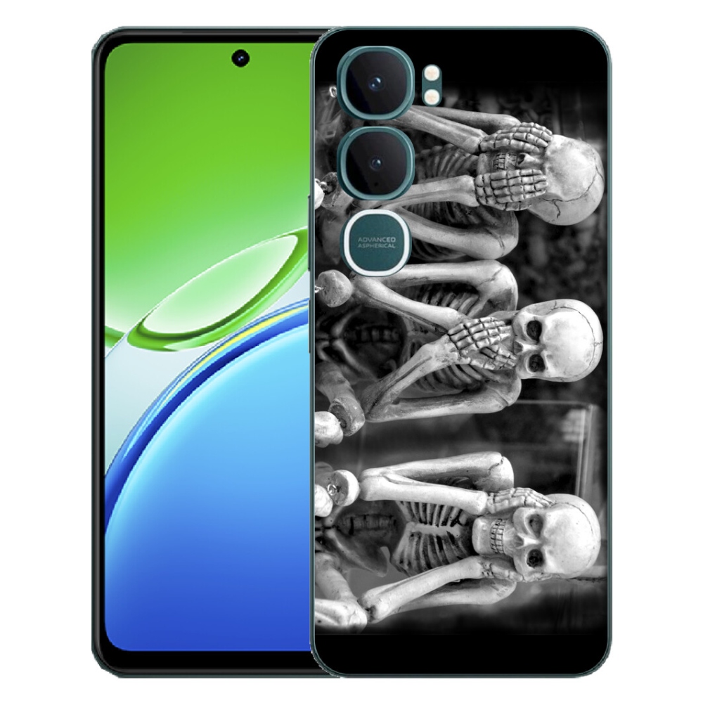 Gélový kryt mmCase na Vivo Y21d - kostlivci