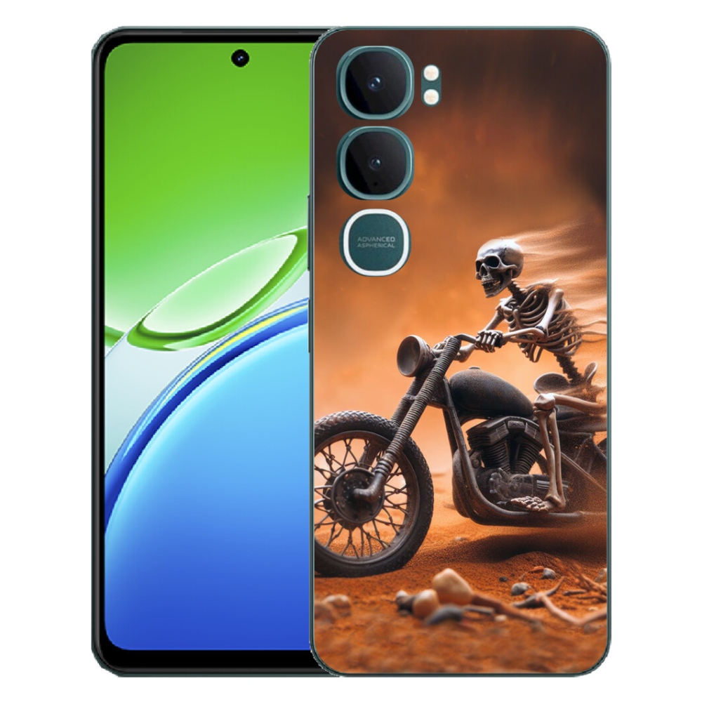 Gélový kryt mmCase na Vivo Y21d - kostra na motorke