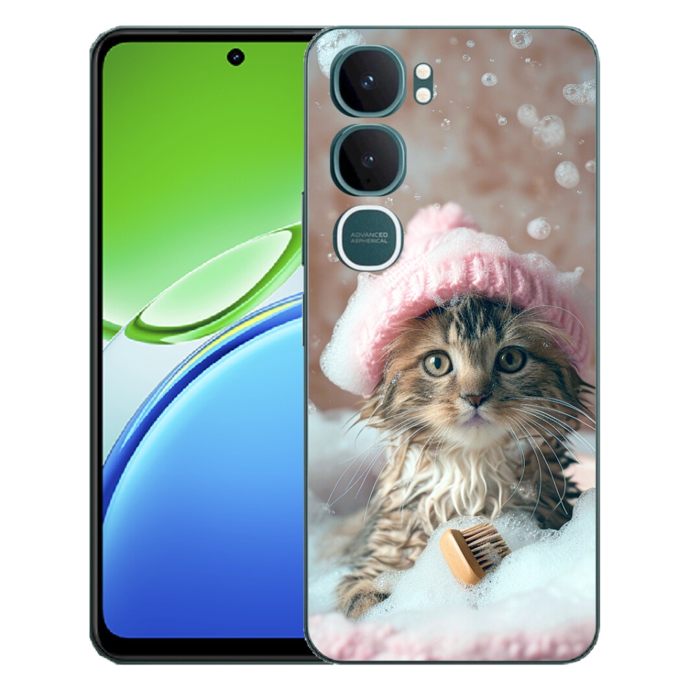 Gélový kryt mmCase na Vivo Y21d - mačiatko a kúpeľ