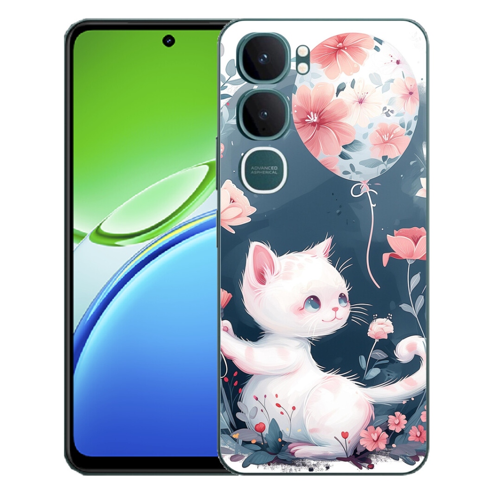 Gélový kryt mmCase na Vivo Y21d - mačiatko s balónikom