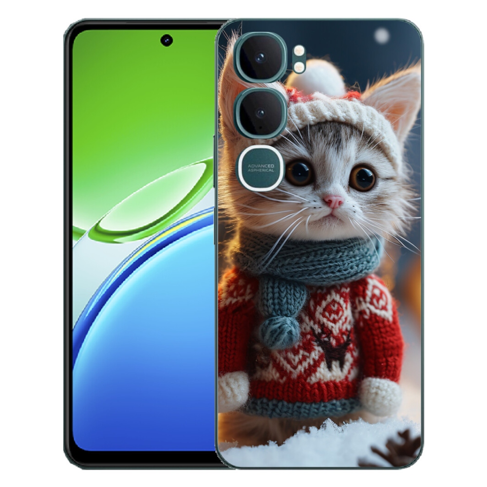 Gélový kryt mmCase na Vivo Y21d - mačiatko vo svetri
