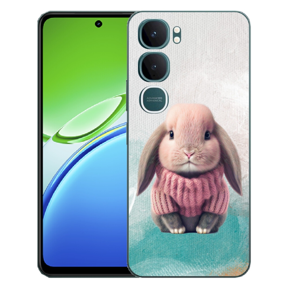 Gélový kryt mmCase na Vivo Y21d - zajačik vo svetri