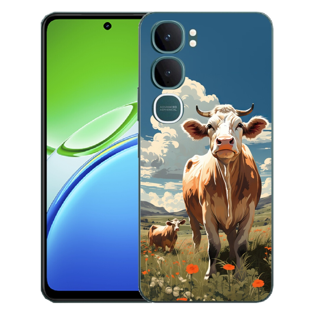 Gélový kryt mmCase na Vivo Y21d - kravy na lúke