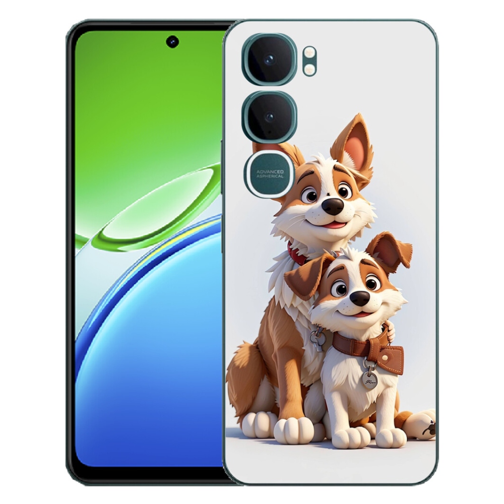 Gélový kryt mmCase na Vivo Y21d - kreslenie psy