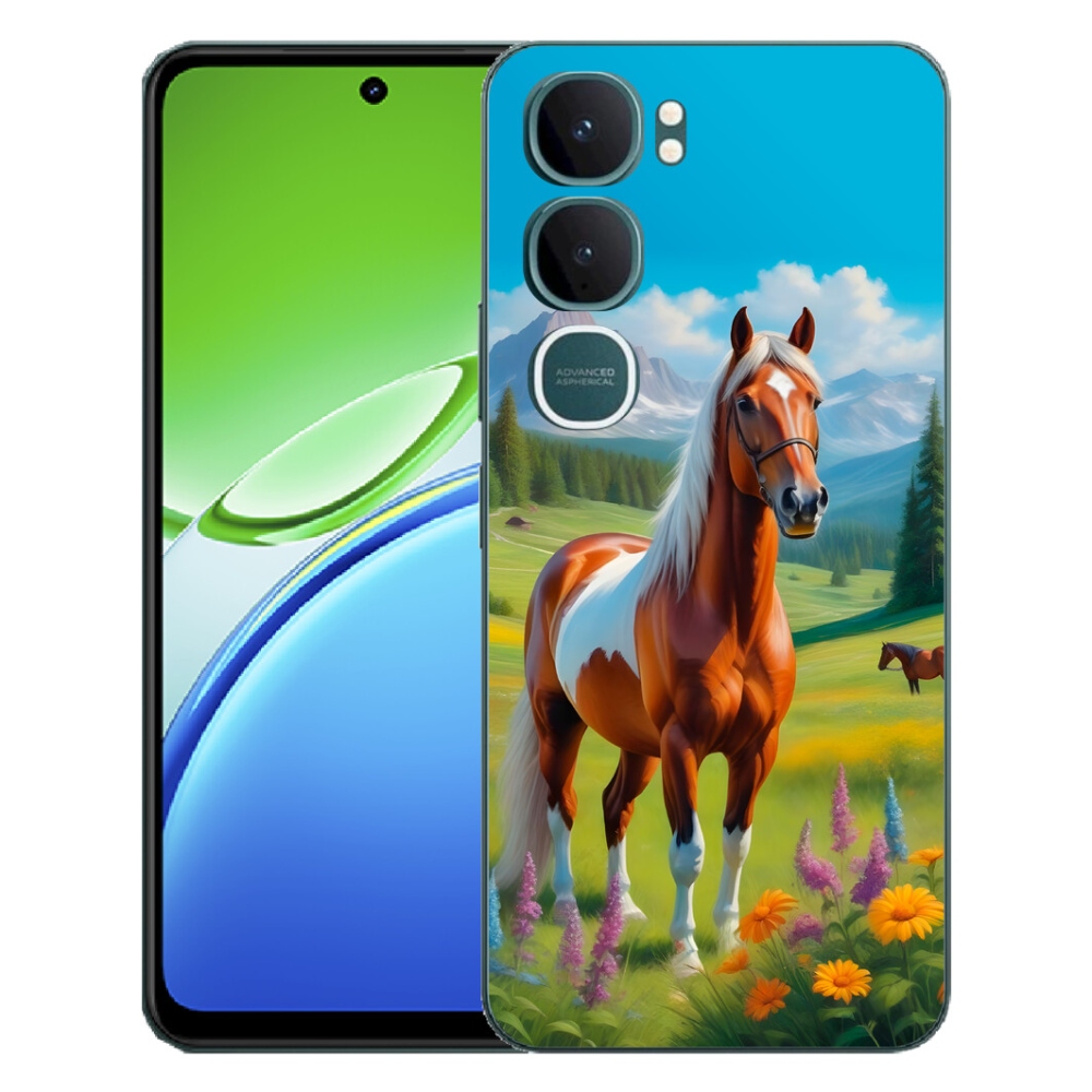 Gélový kryt mmCase na Vivo Y21d - kôň na lúke