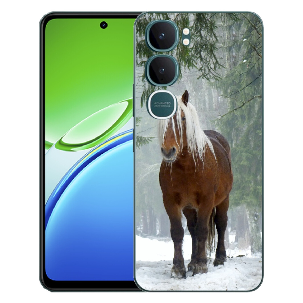 Gélový kryt mmCase na Vivo Y21d - kôň v lese