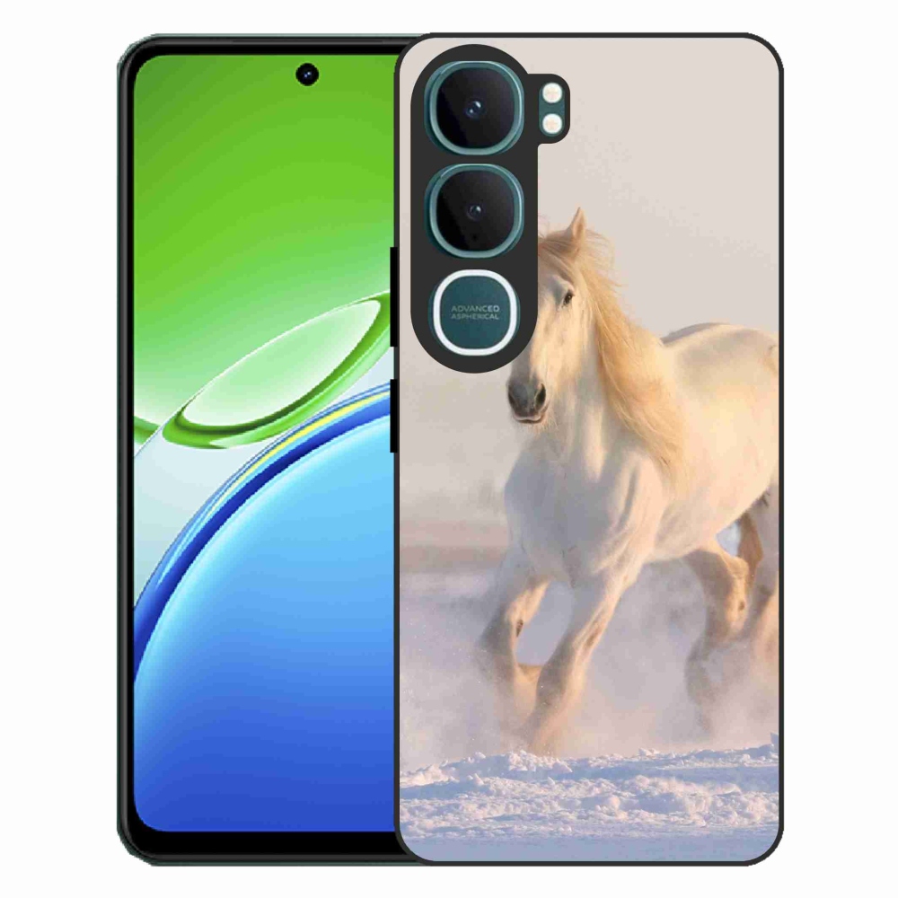 Gélový kryt mmCase na Vivo Y21d - kôň v snehu