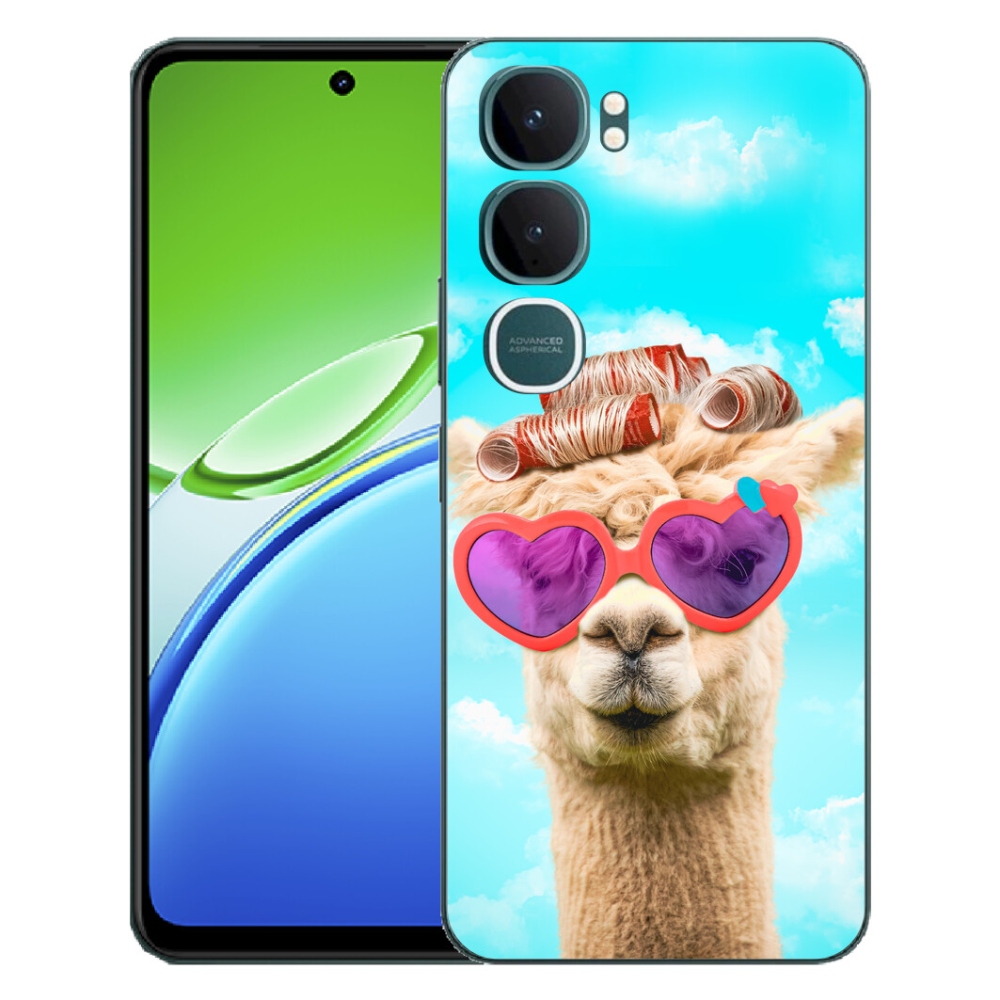 Gélový kryt mmCase na Vivo Y21d - lama s okuliarmi
