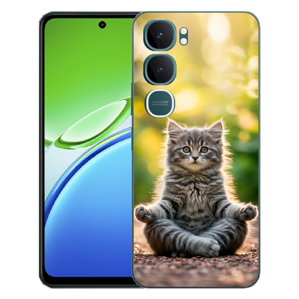 Gélový kryt mmCase na Vivo Y21d - meditujúce mačiatko