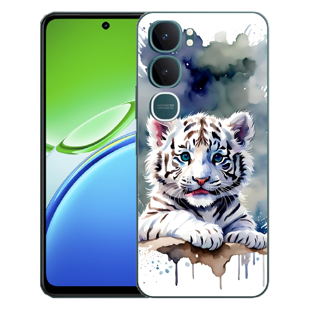 Gélový kryt mmCase na Vivo Y21d - mláďa bieleho tigra