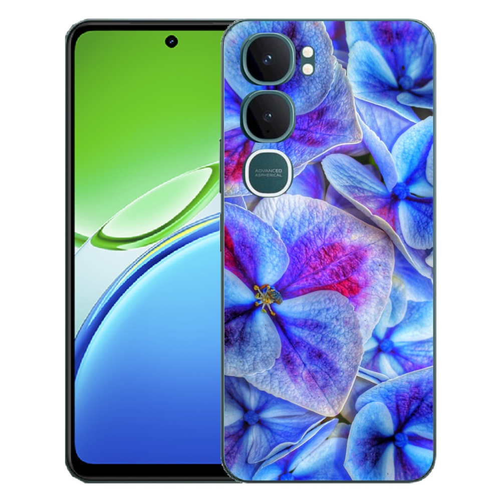 Gélový kryt mmCase na Vivo Y21d - modré kvety 1