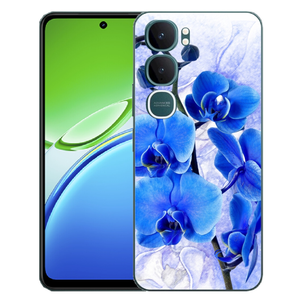 Gélový kryt mmCase na Vivo Y21d - modré kvety