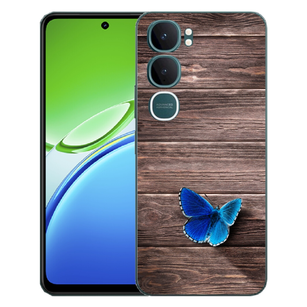 Gélový kryt mmCase na Vivo Y21d - modrý motýľ 1