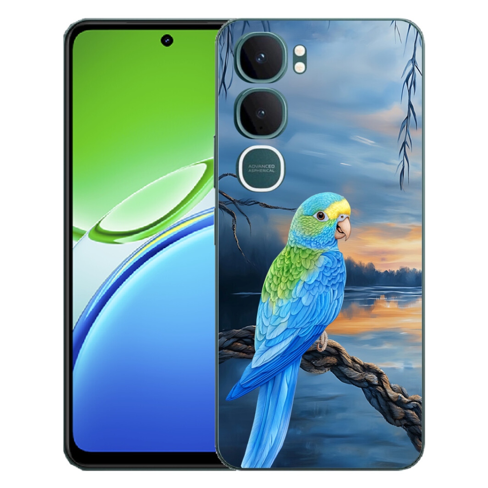 Gélový kryt mmCase na Vivo Y21d - modrý papagáj