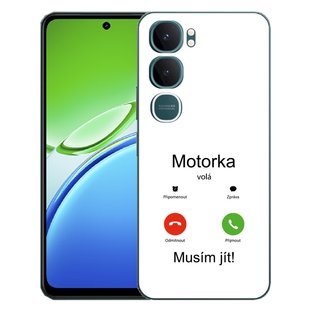 Gélový kryt mmCase na Vivo Y21d - motorka volá biele pozadie