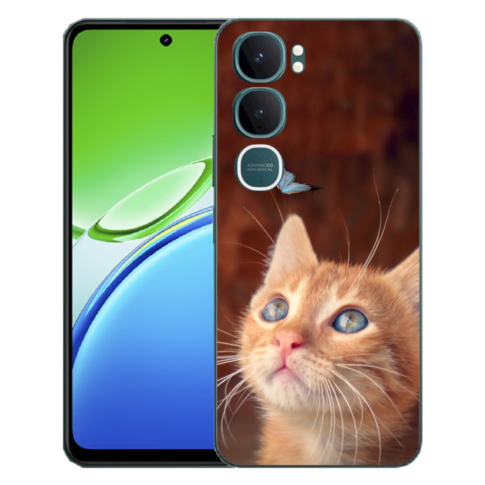 Gélový kryt mmCase na Vivo Y21d - motýľ a mačiatko