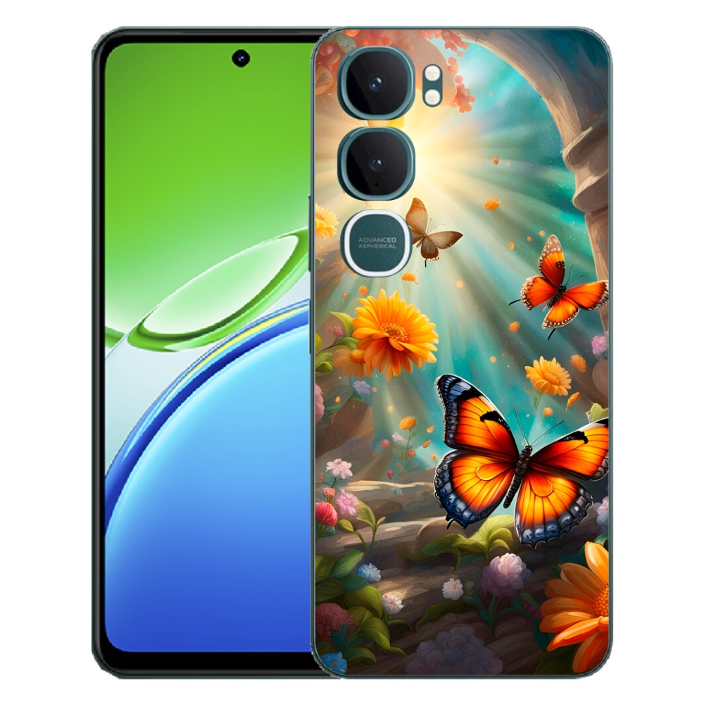 Gélový kryt mmCase na Vivo Y21d - motýlia záhrada 2