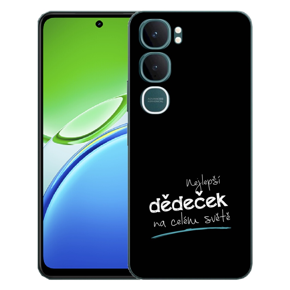 Gélový kryt mmCase na Vivo Y21d - najlepší dedko 3 čierne pozadie