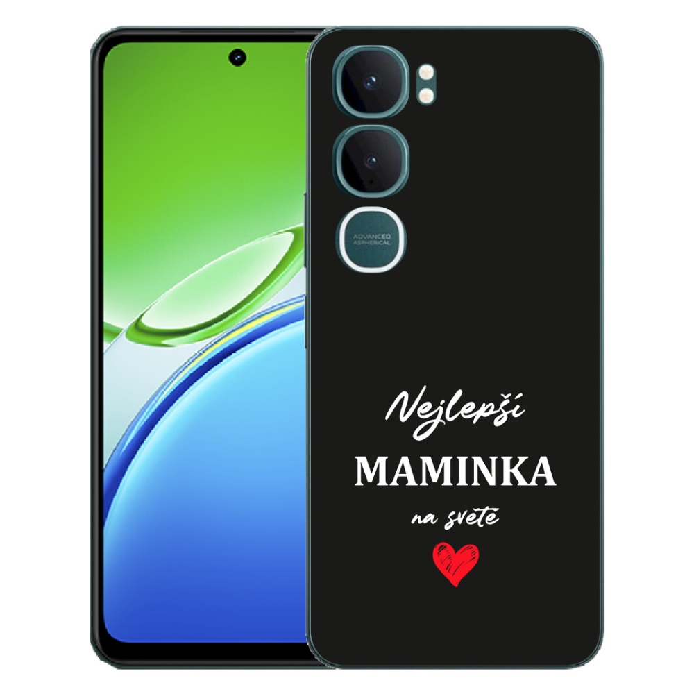 Gélový kryt mmCase na Vivo Y21d - najlepšia mamička 1 čierne pozadie