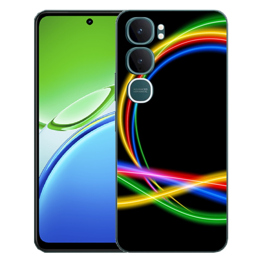 Gélový kryt mmCase na Vivo Y21d - neónové kruhy