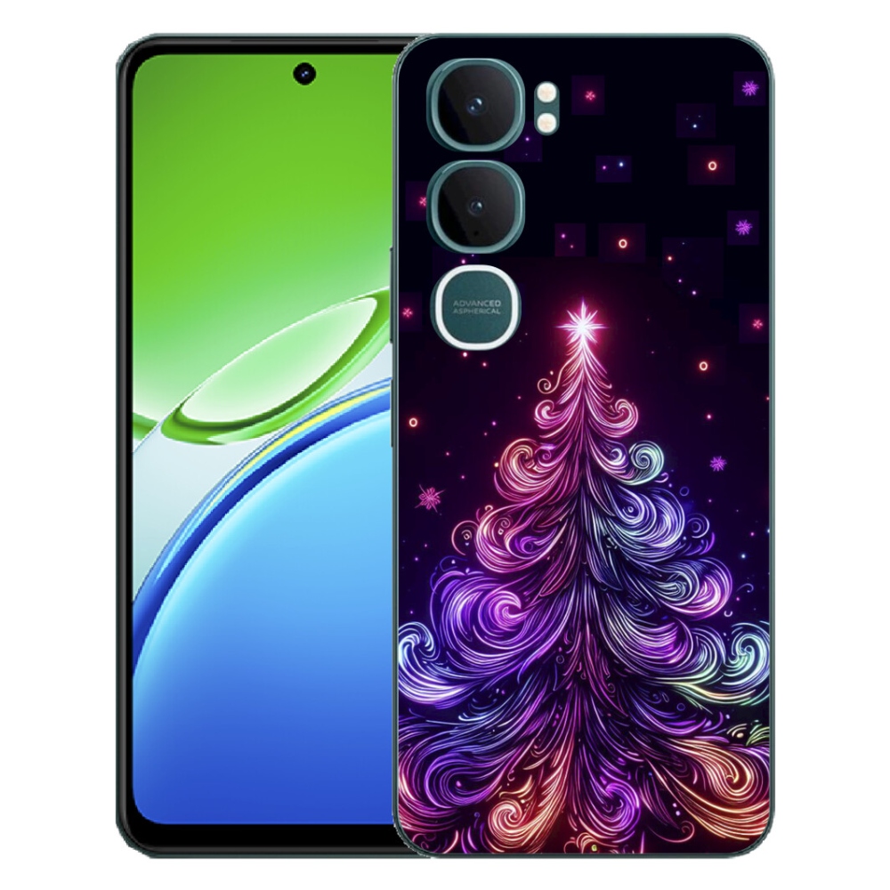 Gélový kryt mmCase na Vivo Y21d - neónový vianočný stromček 1