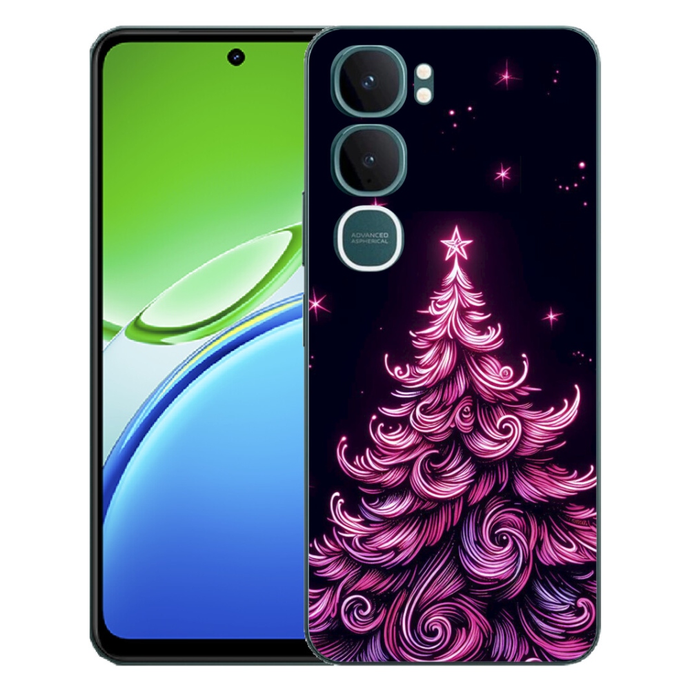Gélový kryt mmCase na Vivo Y21d - neónový vianočný stromček 2