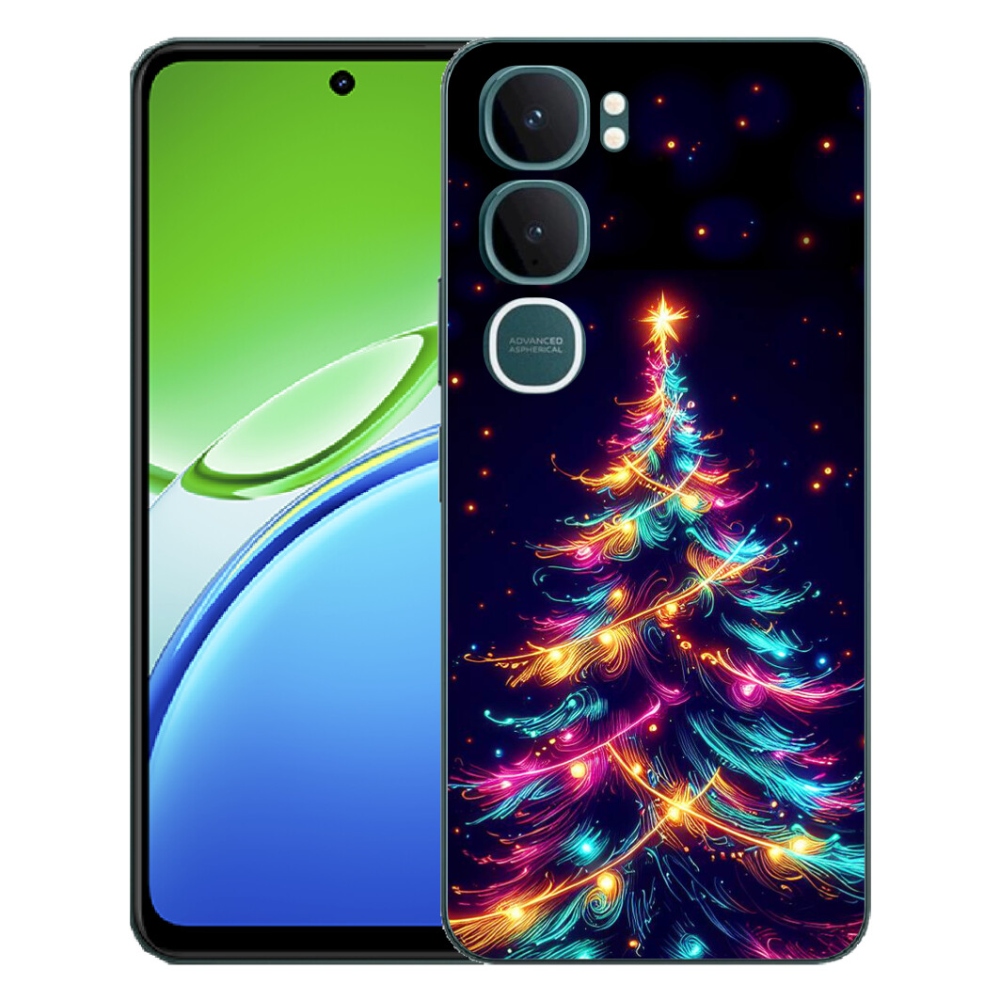 Gélový kryt mmCase na Vivo Y21d - neónový vianočný stromček