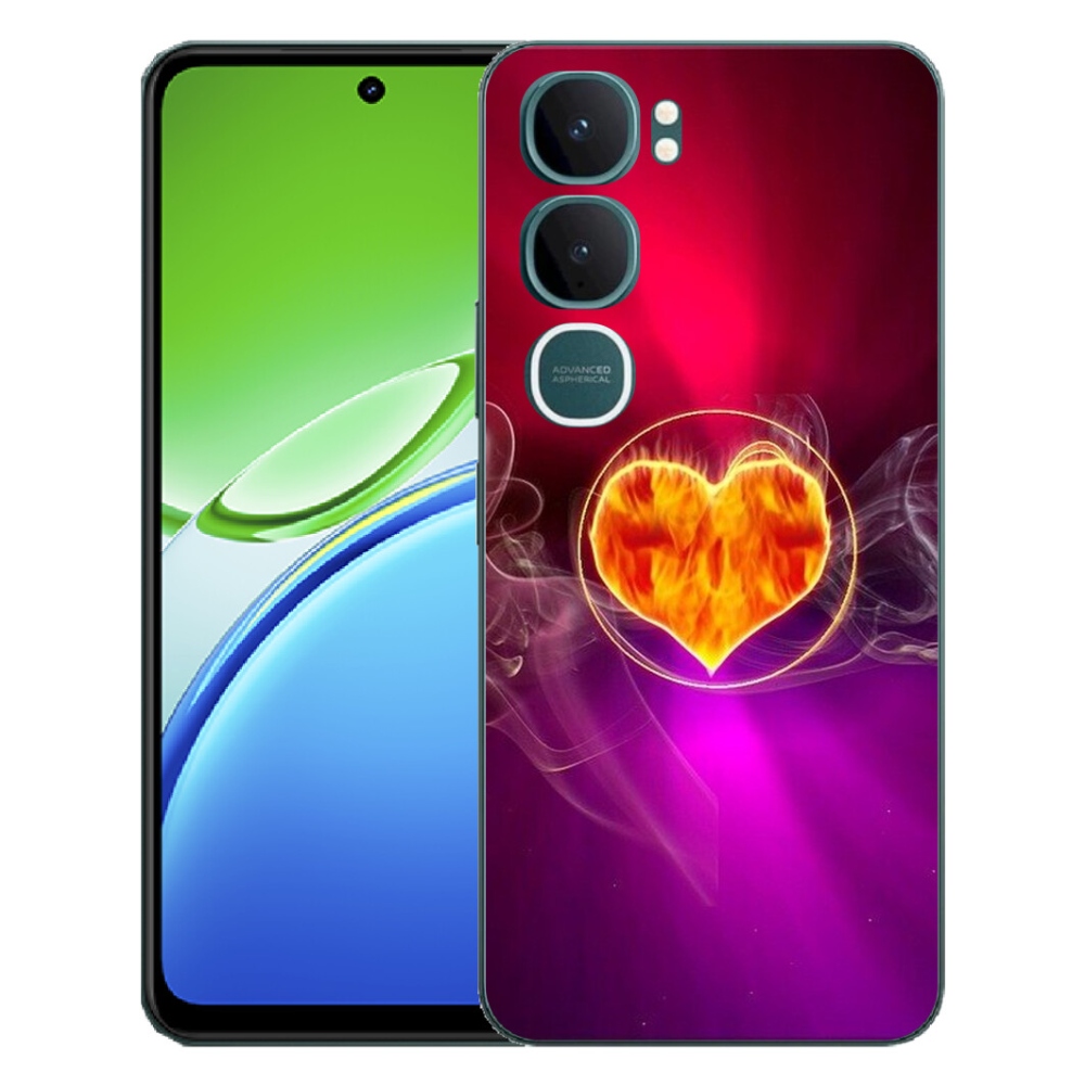 Gélový kryt mmCase na Vivo Y21d - ohnivé srdce