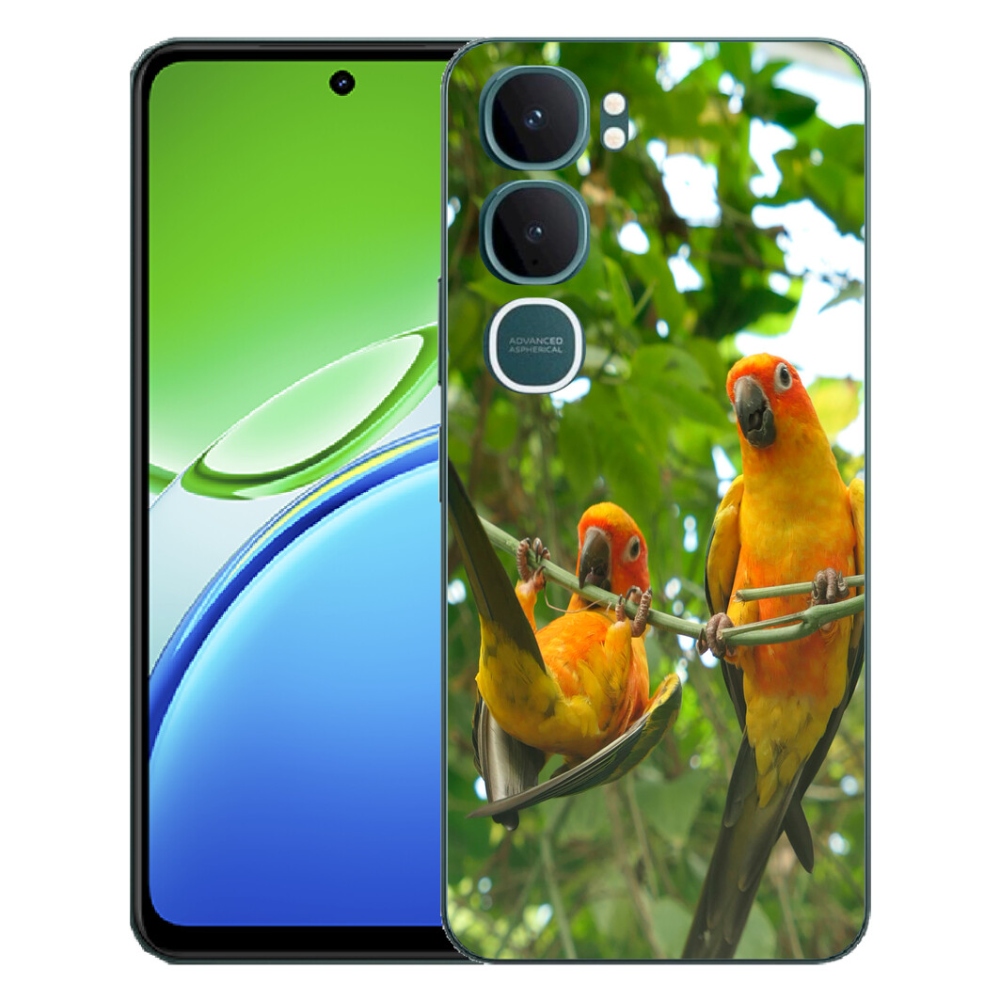 Gélový kryt mmCase na Vivo Y21d - papagáje aratingy