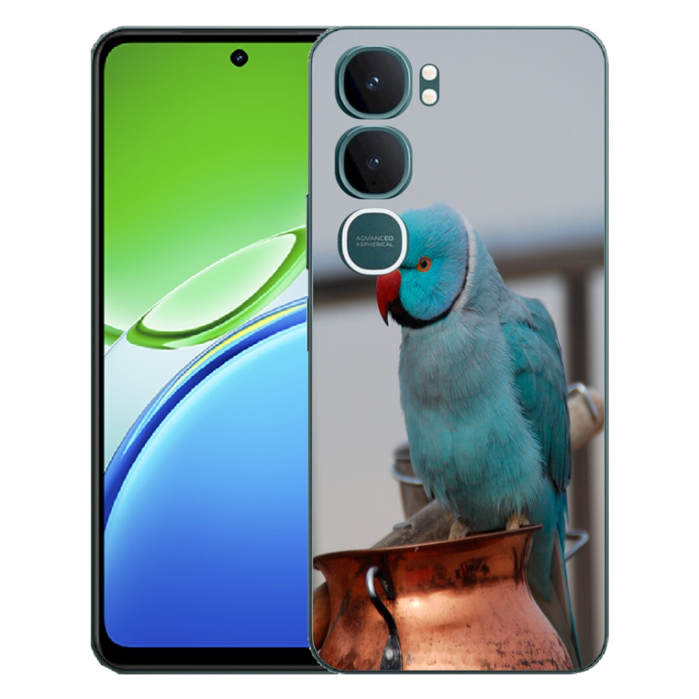Gélový kryt mmCase na Vivo Y21d - papagáj alexander modrý