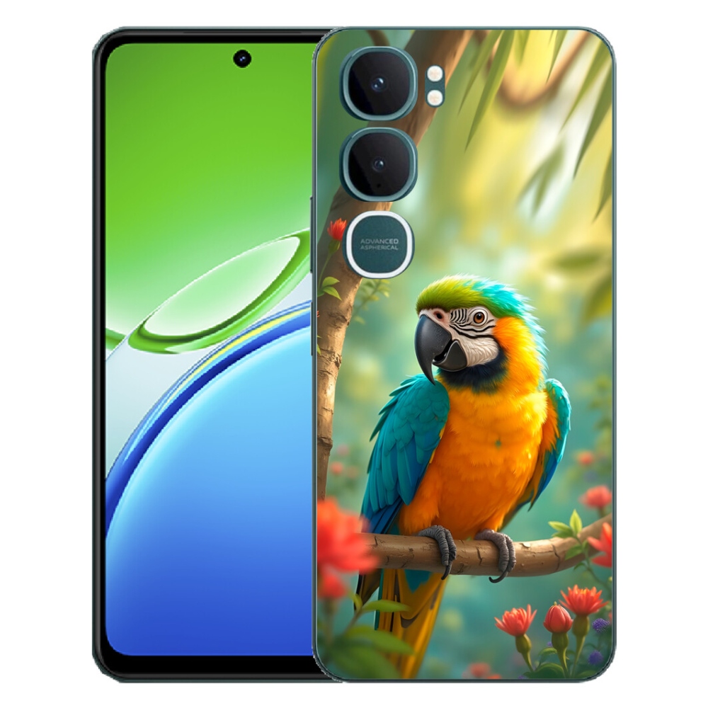 Gélový kryt mmCase na Vivo Y21d - papagáj ara modrožltá