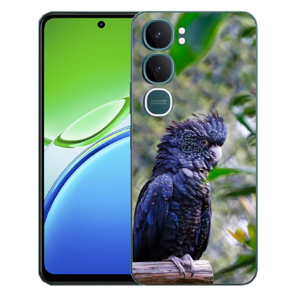 Gélový kryt mmCase na Vivo Y21d - papagáj kakadu čierny