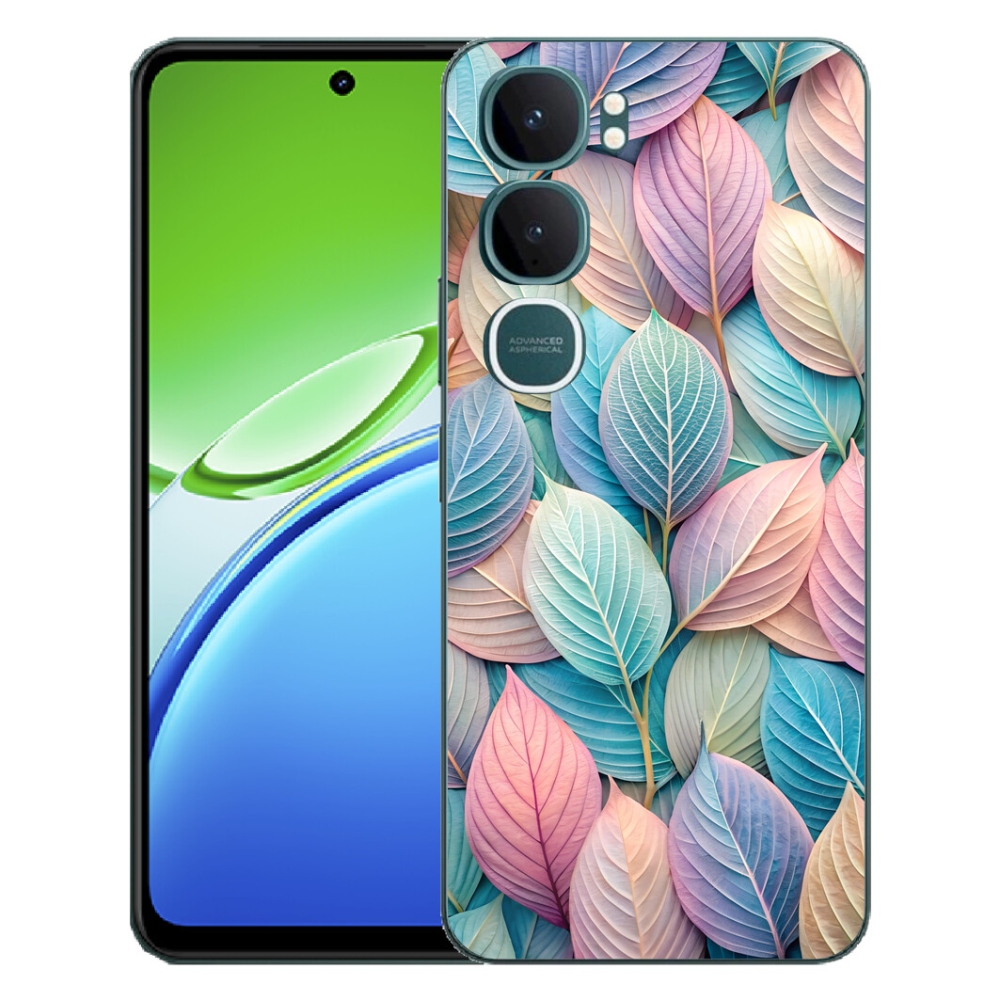 Gélový kryt mmCase na Vivo Y21d - pastelové listy