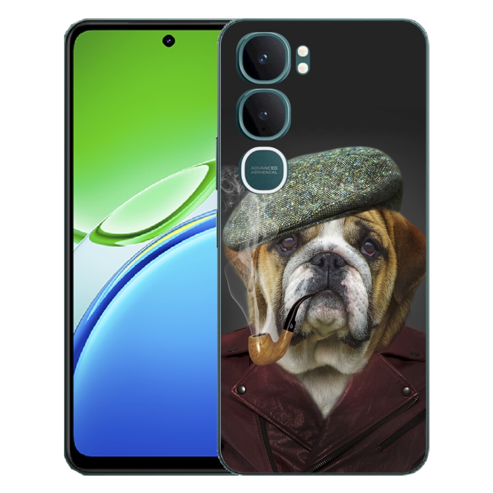 Gélový kryt mmCase na Vivo Y21d - pes s fajkou