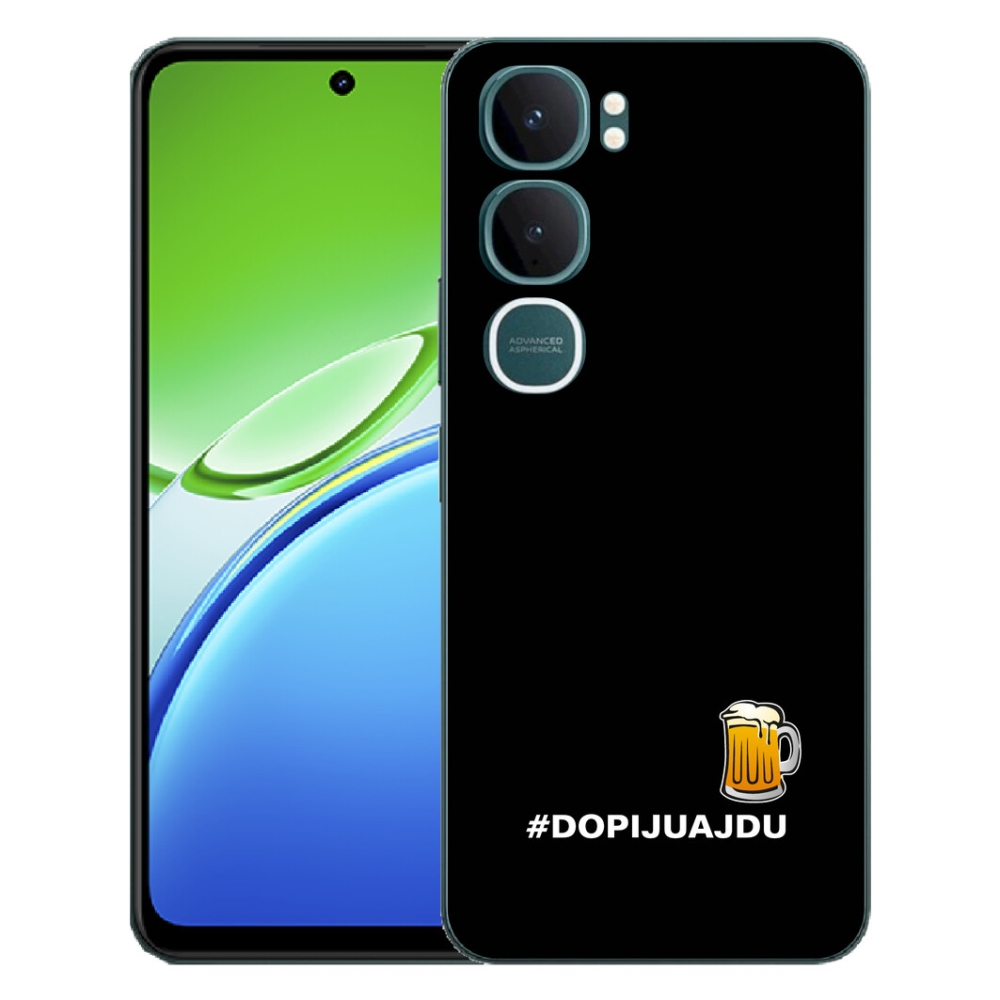 Gélový kryt mmCase na Vivo Y21d - pivný motív 1 čierne pozadie