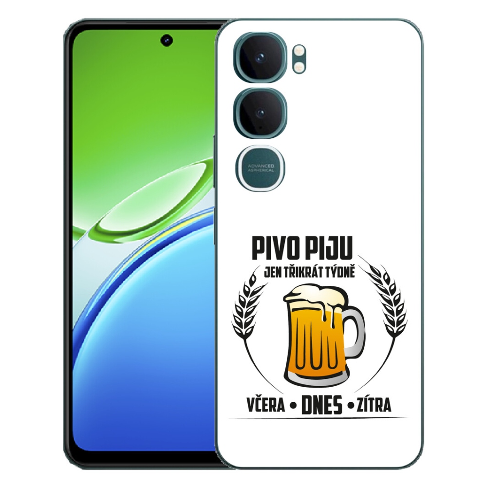 Gélový kryt mmCase na Vivo Y21d - pivný motív biele pozadie