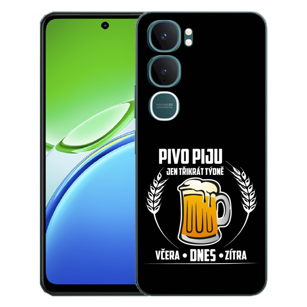 Gélový kryt mmCase na Vivo Y21d - pivný motív čierne pozadie