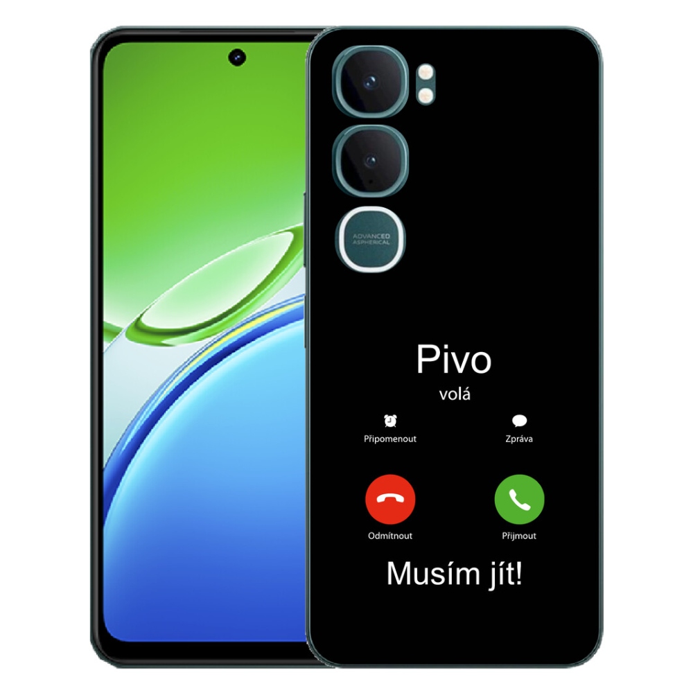 Gélový kryt mmCase na Vivo Y21d - pivo volá čierne pozadie
