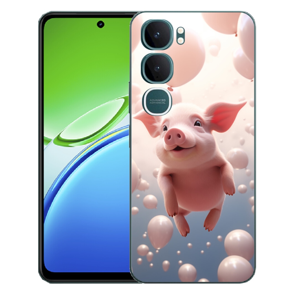 Gélový kryt mmCase na Vivo Y21d - prasiatko s balónikmi