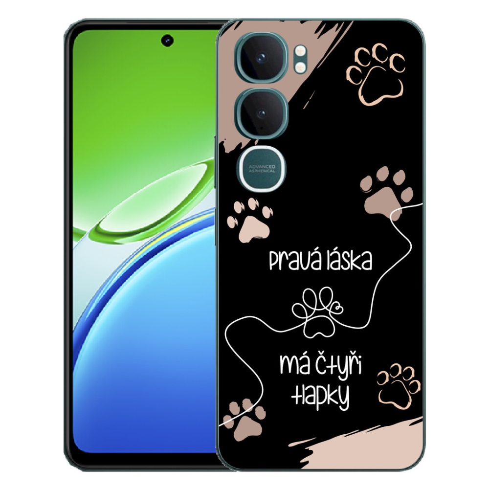 Gélový kryt mmCase na Vivo Y21d - psí motív 1 čierne pozadie